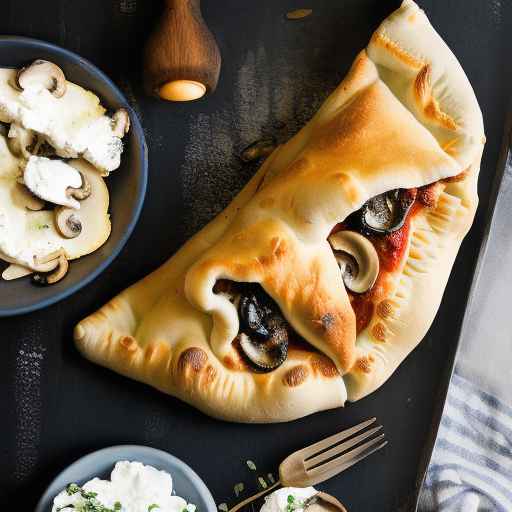 Ricotta, Mushroom, and Mozzarella Calzone