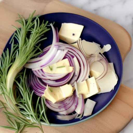 Roasted fennel and red onion with fontina cheese and rosemary