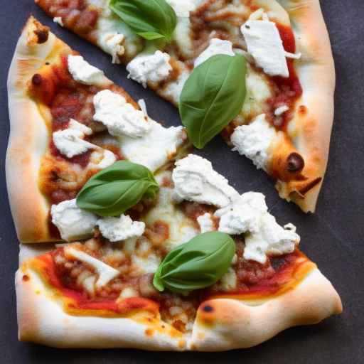 Roasted garlic and goat cheese stuffed pizza