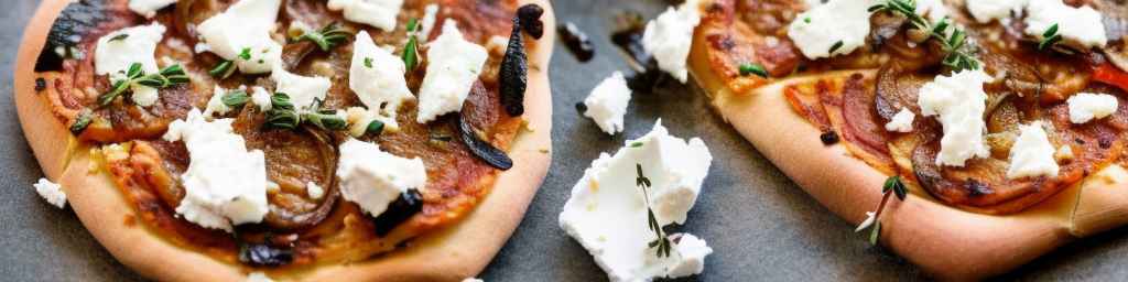 Roasted Garlic and Onion Pizza with Goat Cheese and Thyme