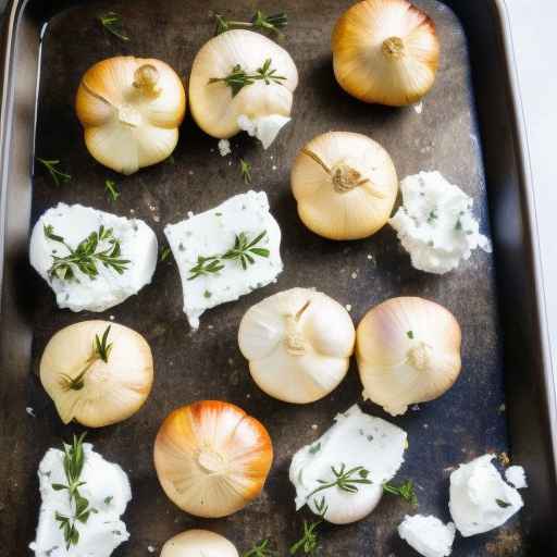 Roasted garlic and onion with goat cheese and thyme