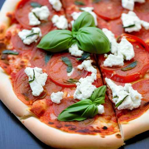 Roasted Garlic and Tomato Pizza with Goat Cheese and Basil