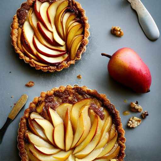 Roasted Pear and Walnut Tart