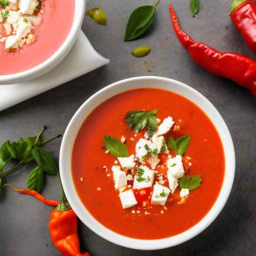 Roasted red pepper and feta soup