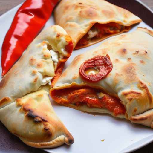 Roasted Red Pepper and Goat Cheese Calzone