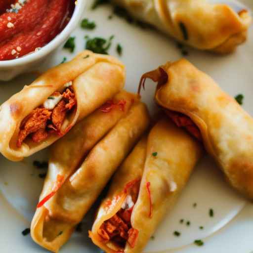 Roasted red pepper and goat cheese egg rolls