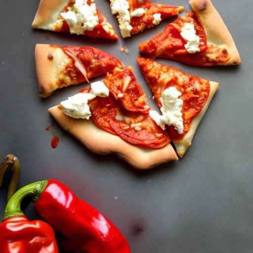 Roasted red pepper and goat cheese folded pizza
