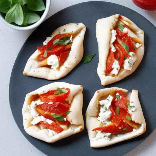 Roasted Red Pepper and Goat Cheese Pita Pockets