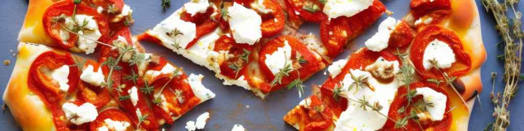 Roasted Red Pepper and Goat Cheese Pizza with Thyme and Honey