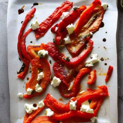 Roasted red pepper and goat cheese with thyme and honey