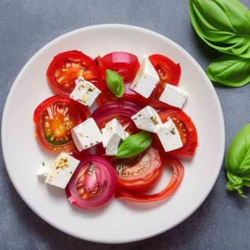 Roasted tomato and red onion with basil and feta cheese