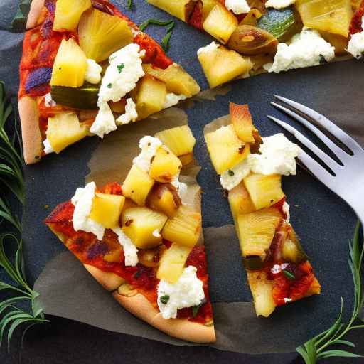 Roasted Vegetable Pizza with Pineapple and Ricotta Cheese