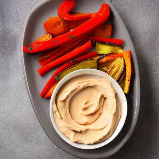 Roasted vegetable with hummus and tahini sauce