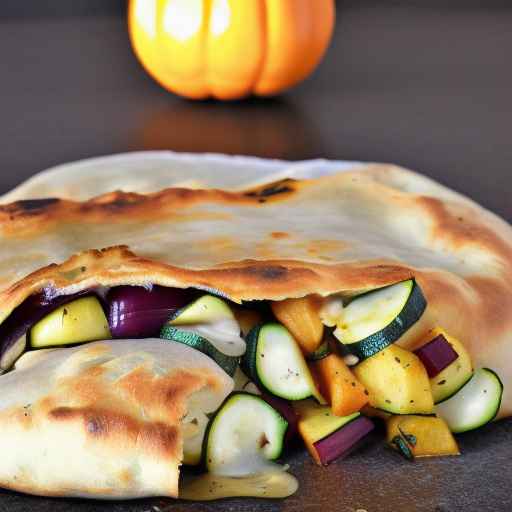 Roasted Veggie Calzone with Zucchini, Squash, and Eggplant