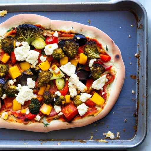 Roasted Veggie Pizza with Garlic and Feta Cheese