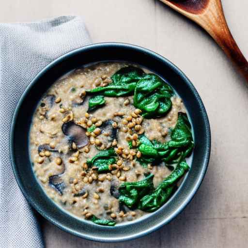Savory Mushroom and Spinach Porridge with Buckwheat