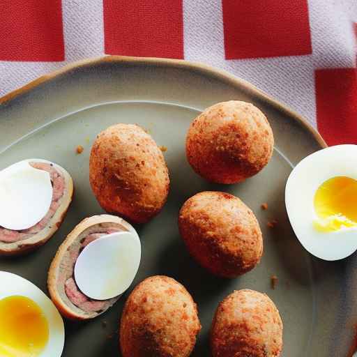 Scotch eggs with pork sausage and hard-boiled egg