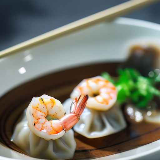 Sea and Shrimp Dumplings in Soy Ginger Sauce