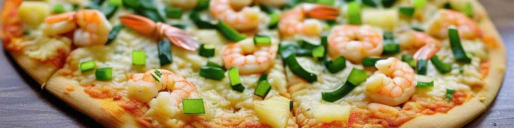 Shrimp Scampi Pizza with Pineapple and Green Onion
