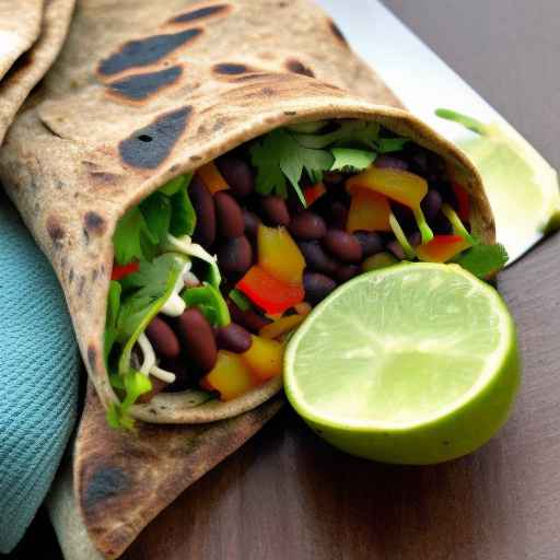 Spicy Black Bean Wraps with Pocket Bread