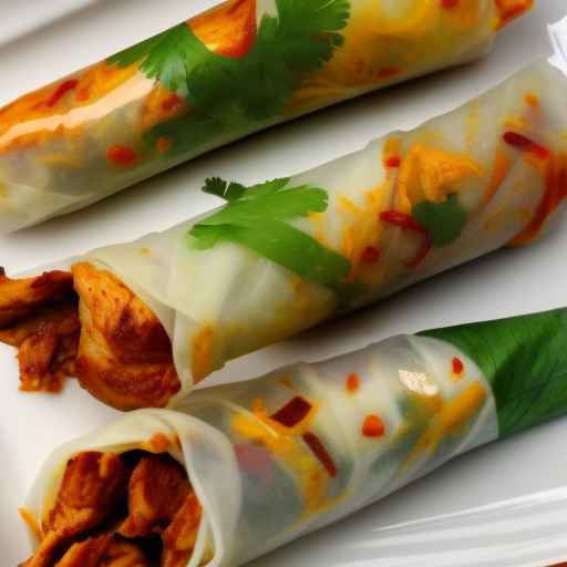 Spicy Chicken and Egg Spring Rolls