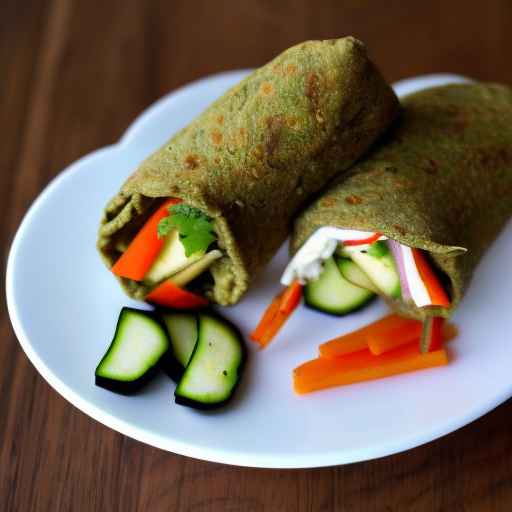 Spicy falafel wrap with pickled vegetables