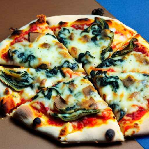 Spinach and artichoke stuffed pizza