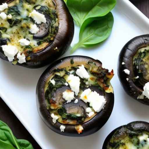 Spinach and Feta Stuffed Portobello Mushroom Bake