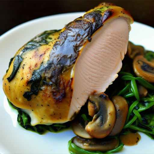 Spinach and Mushroom Stuffed Chicken Breast