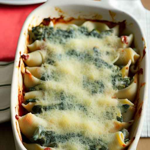 Spinach and Sausage Stuffed Shells Gratin