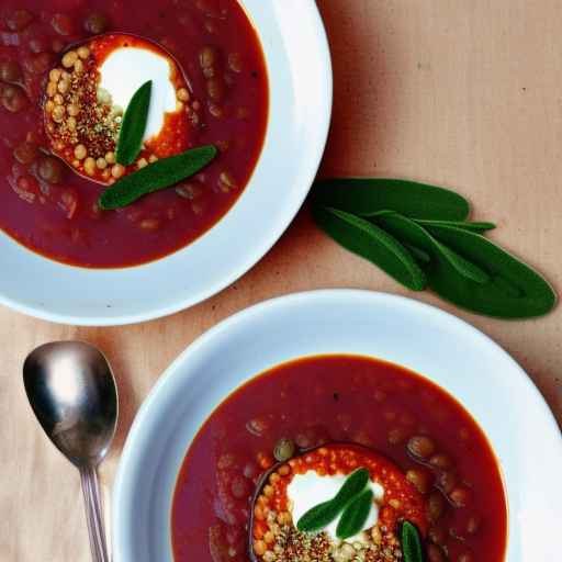 Squash and Lentil Borscht with Sage