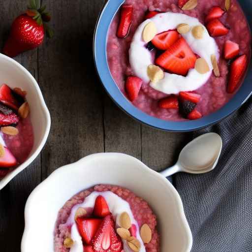 Strawberry and Rhubarb Porridge with Buckwheat