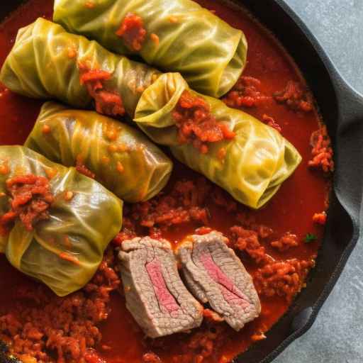 Stuffed Cabbage Rolls with Beef and Rice