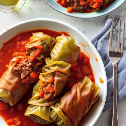 Stuffed Cabbage Rolls with Beef and Vegetables