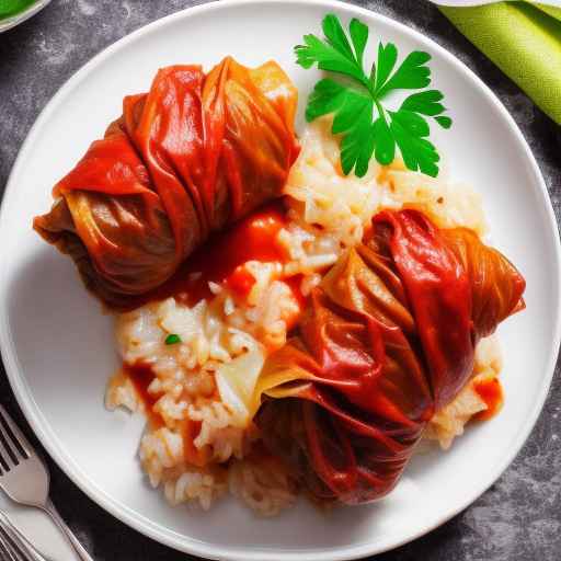 Stuffed Cabbage Rolls with Chicken and Rice