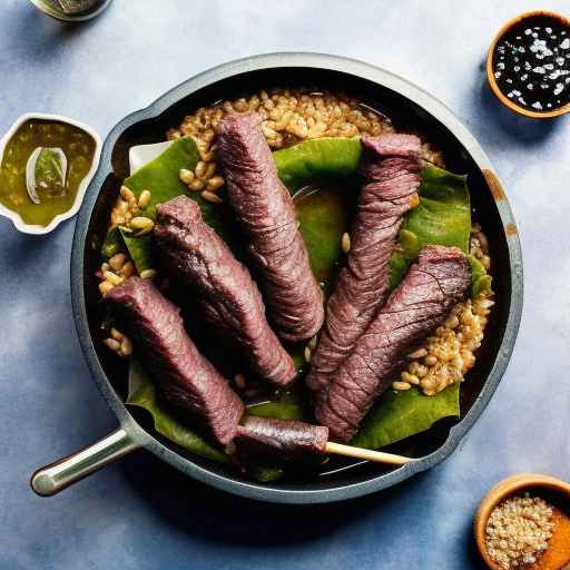 Stuffed Grape Leaves with Beef and Barley