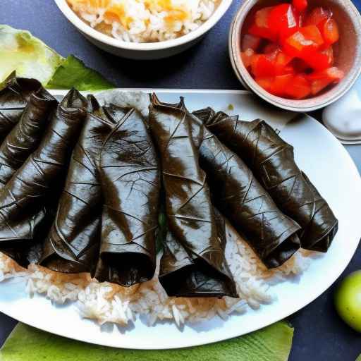 Stuffed Grape Leaves with Ground Pork and Rice