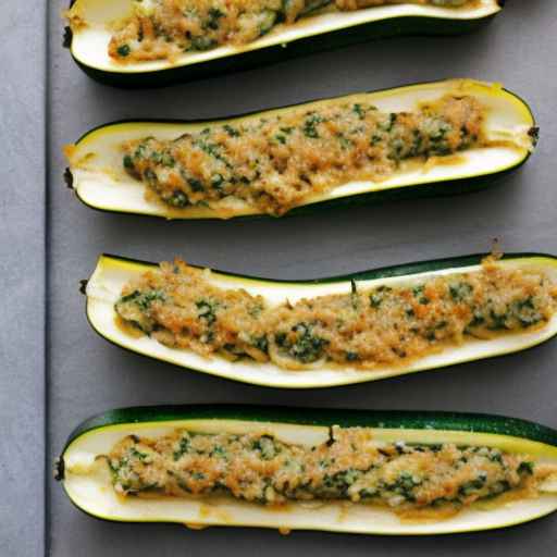 Stuffed Zucchini Boats with Green Filling