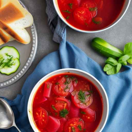 Summer Borscht with Tomatoes and Cucumbers