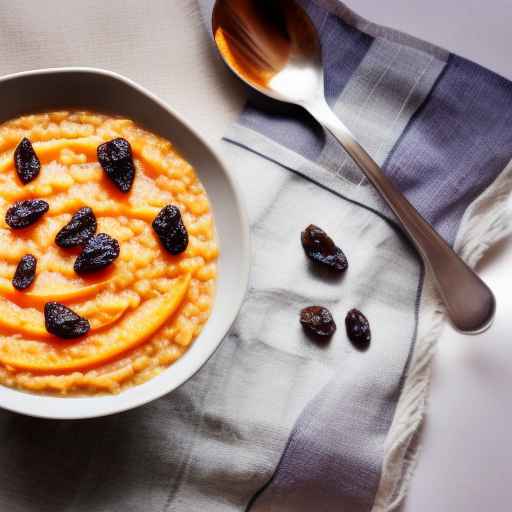 Sweet potato and raisin porridge