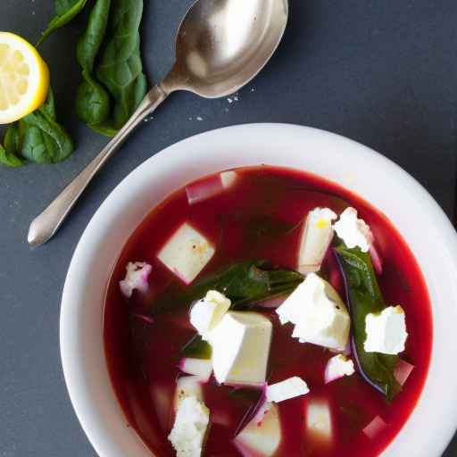 Swiss Chard Borscht with Lemon and Feta