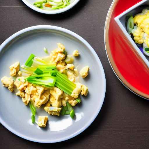 Taiwanese dan bing with scallions and scrambled egg