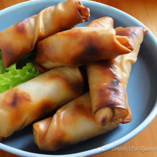 Teriyaki chicken and egg rolls