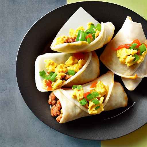 Tex-Mex egg rolls with scrambled egg and beans