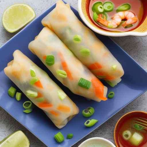 Thai-style vegetable and shrimp egg rolls