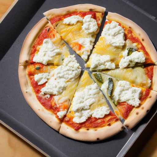 Three-Cheese Veggie Pizza with Parmesan, Ricotta, and Mozzarella