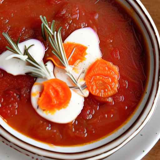 Tomato and Carrot Borscht with Rosemary and Parmesan