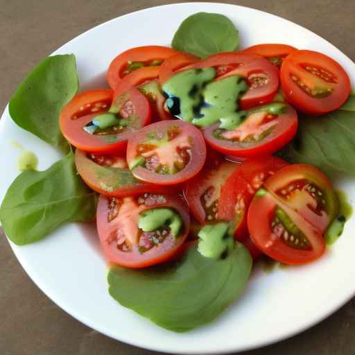 Tomato Salad with Green Dressing and Balsamic