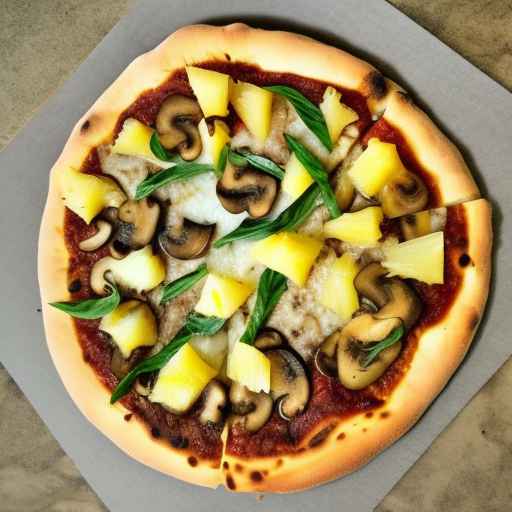 Truffle Oil and Mushroom Pizza with Pineapple