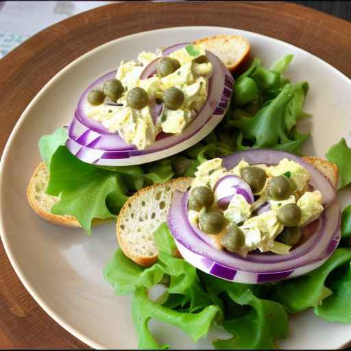 Tuna and Egg Salad with Capers and Red Onion